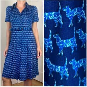 Vintage Ken Scott by Onward Novelty Cat Print Dress